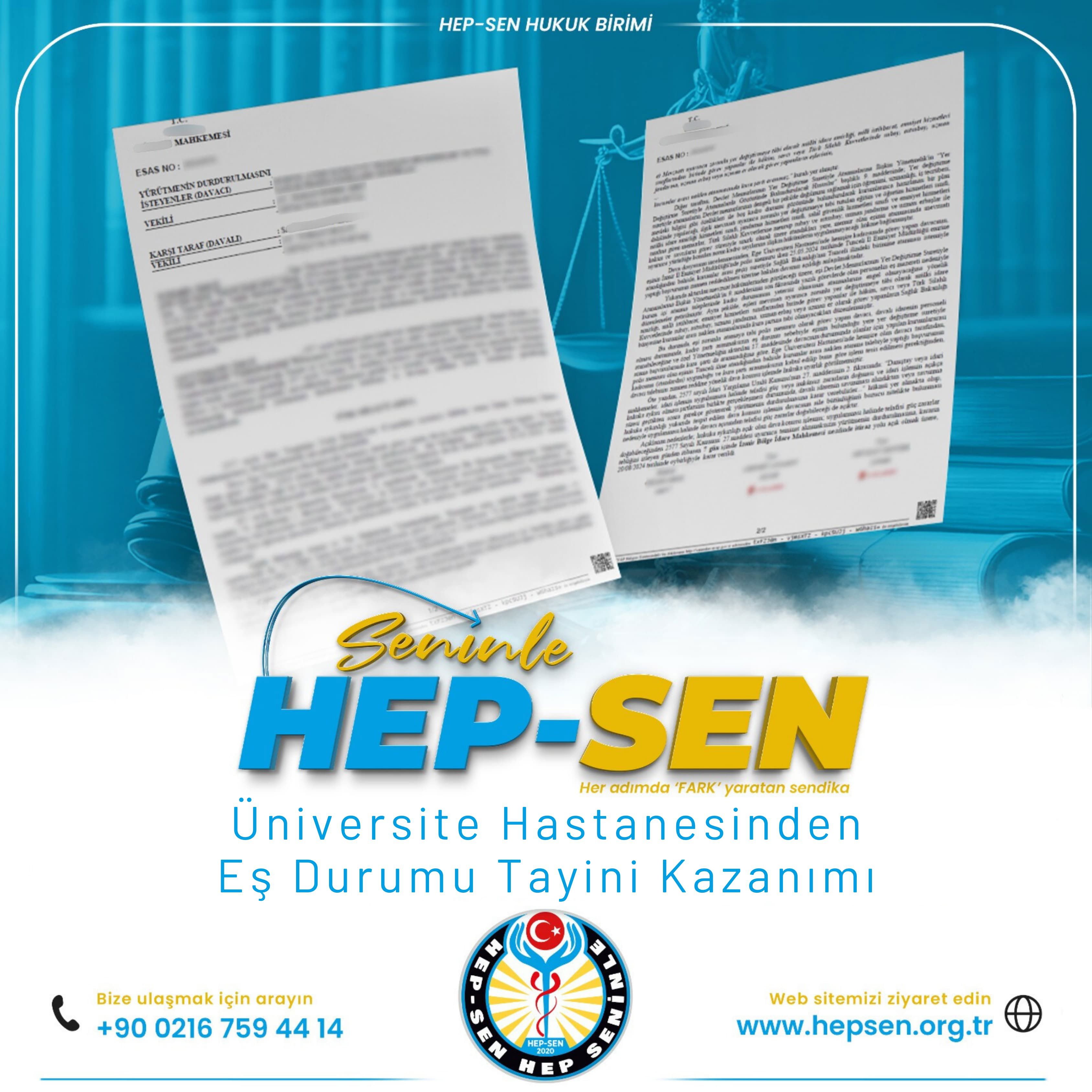 Üniversite Hastanesi'den Eş Durumu Tayini Kazanımı